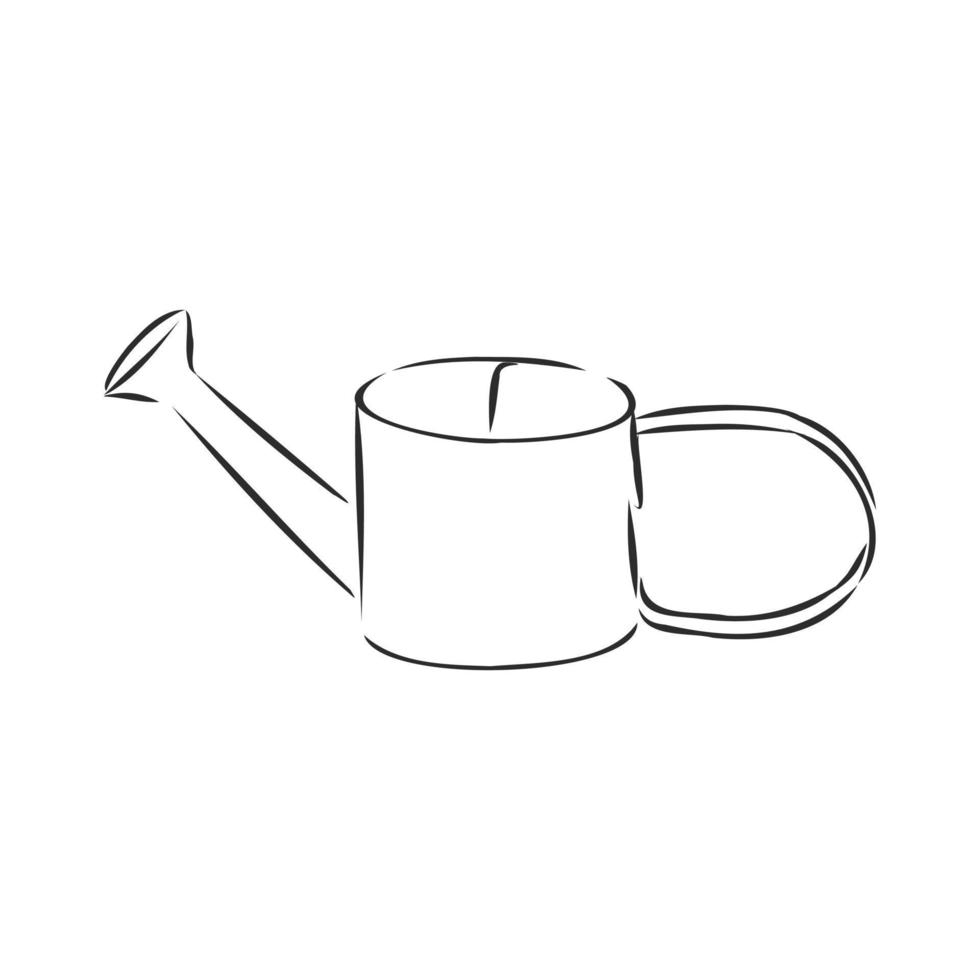 garden watering can vector sketch