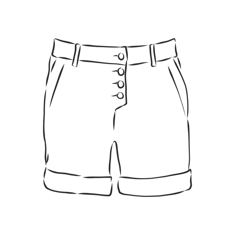 bosquejo del vector de los pantalones cortos