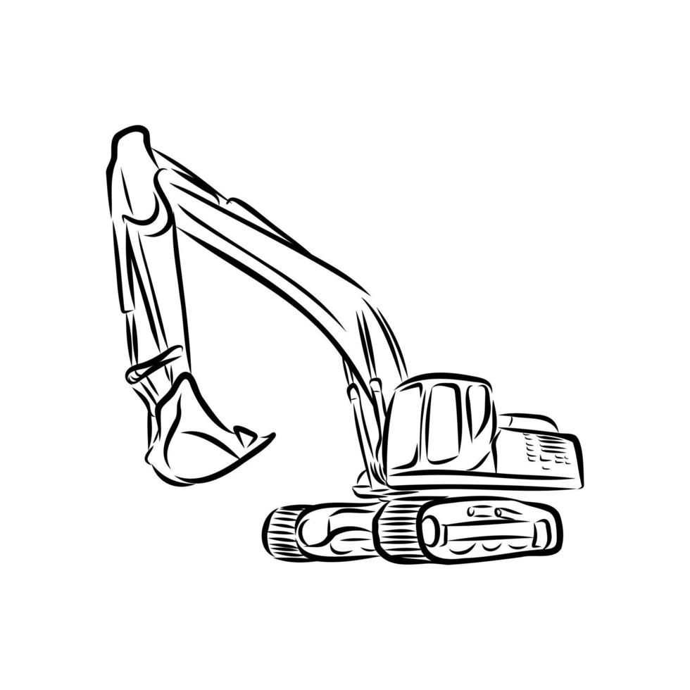 Sketch Excavator Bulldozer, Construction Machine Doodle Hand Drawn 2211483  Vector Art at Vecteezy