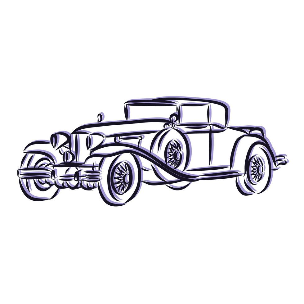 retro car vector sketch