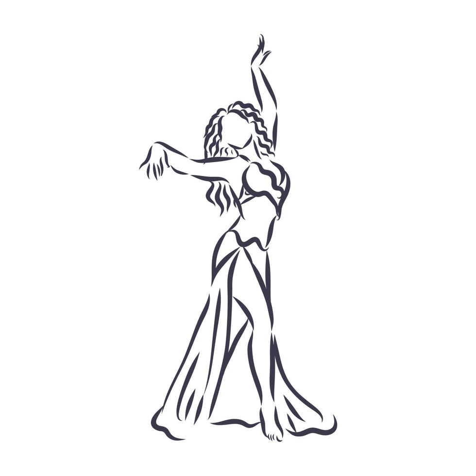 dibujo vectorial de danza del vientre vector