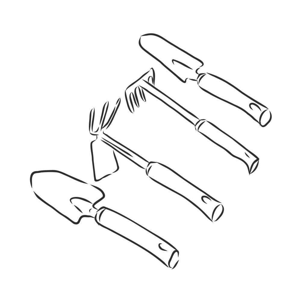 garden tools vector sketch