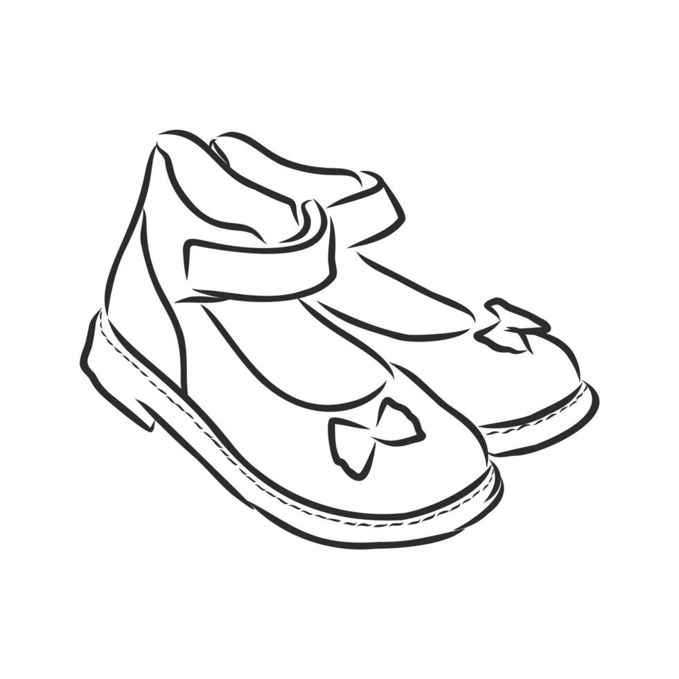 children's shoes vector sketch