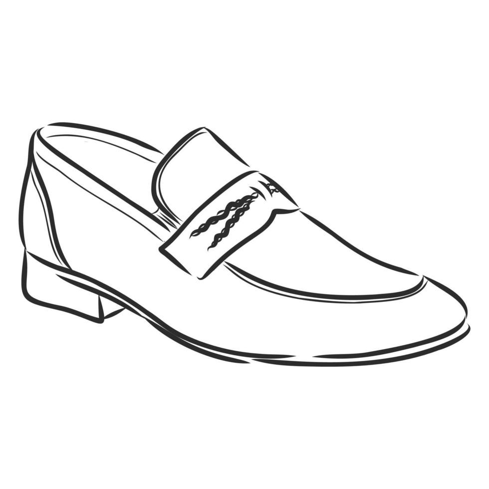 bosquejo del vector de los zapatos de los hombres