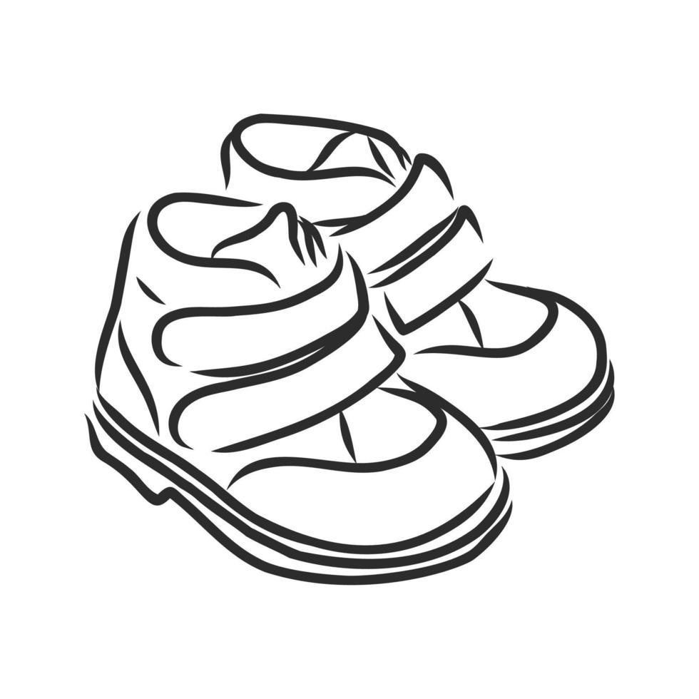 children's shoes vector sketch