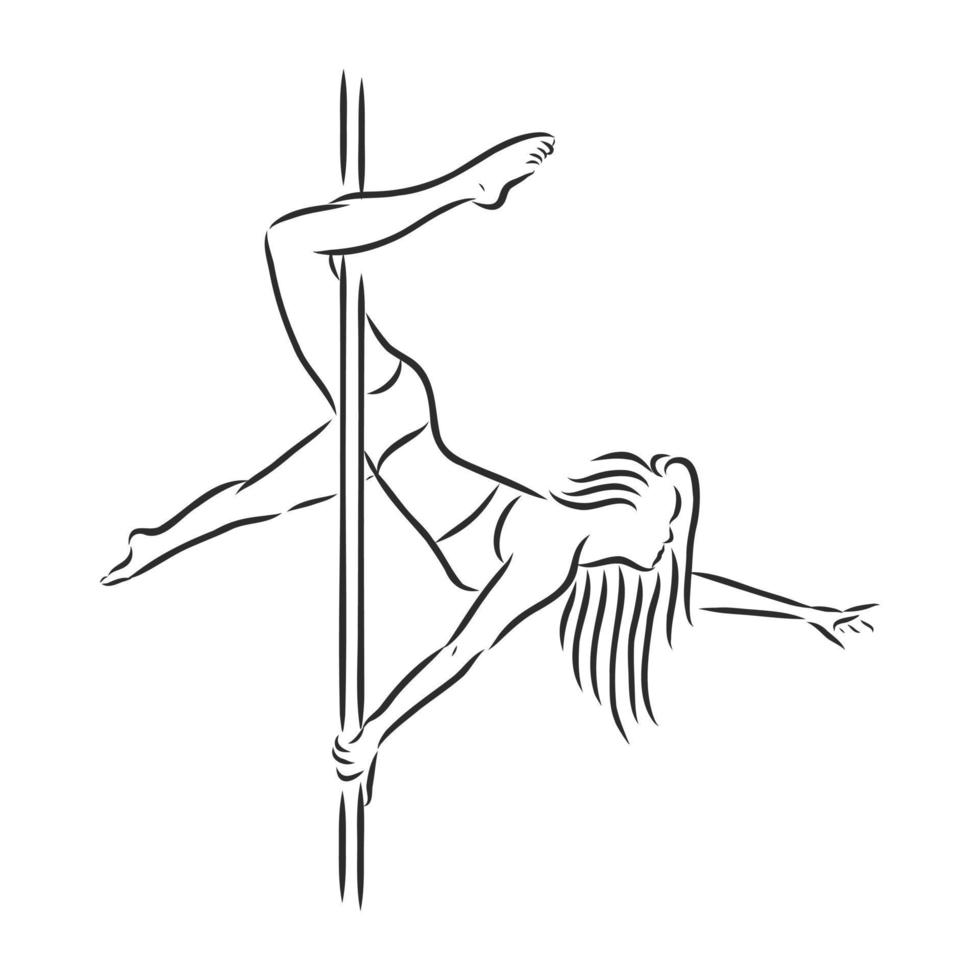 striptease pool dance vector sketch