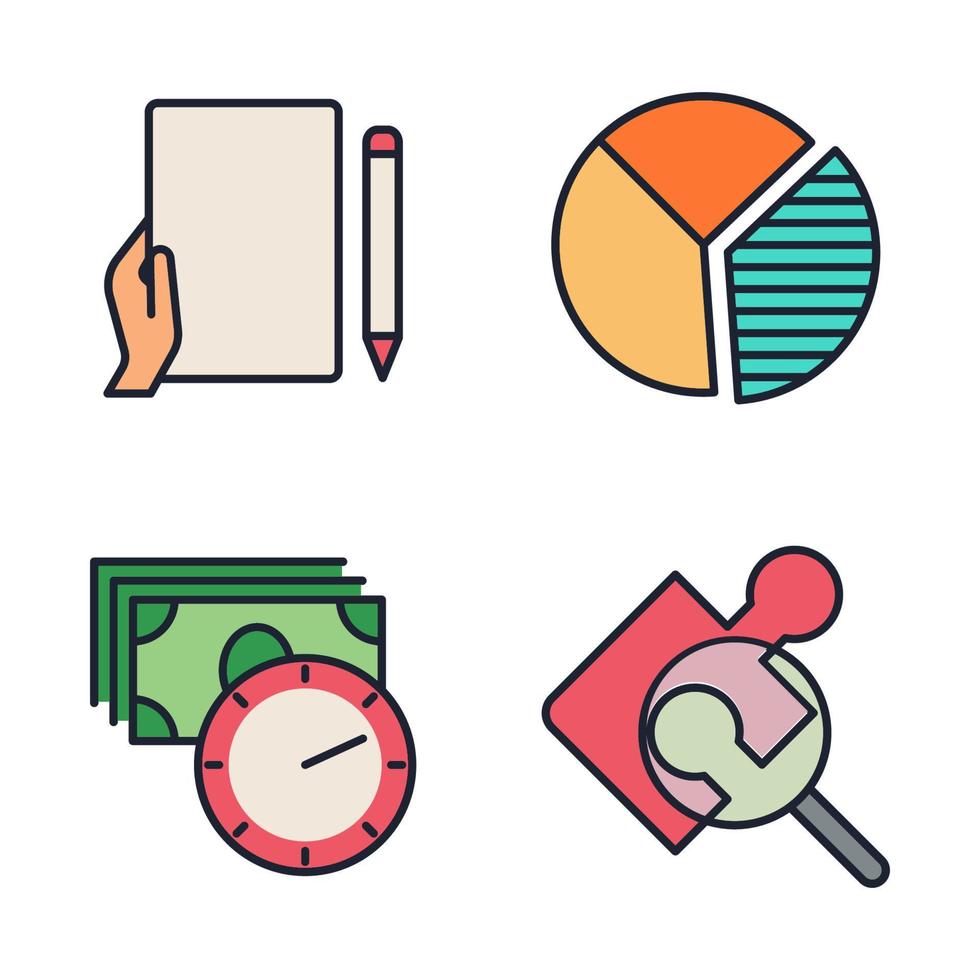 conjunto de elementos de negocios y finanzas plantilla de símbolo de icono para ilustración de vector de logotipo de colección de diseño gráfico y web