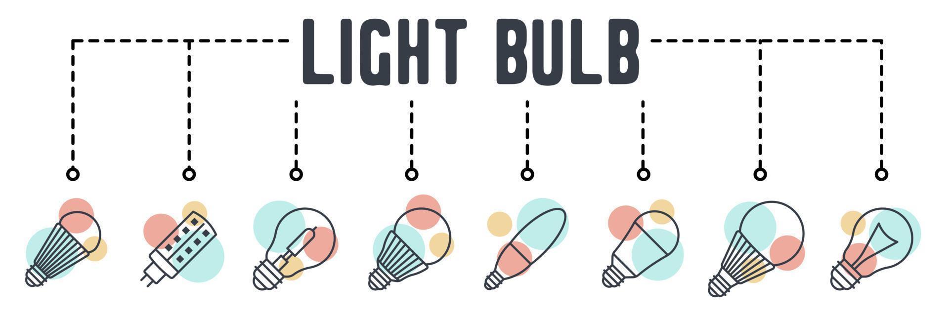 light bulb. led lamp banner web icon vector illustration concept.