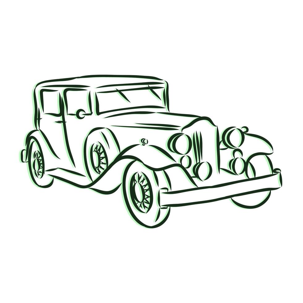 retro car vector sketch