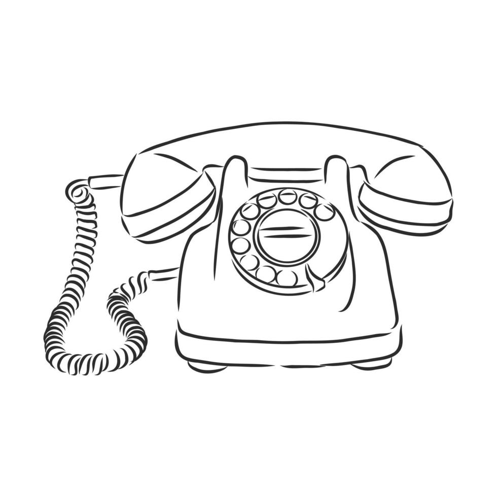 retro phone vector sketch