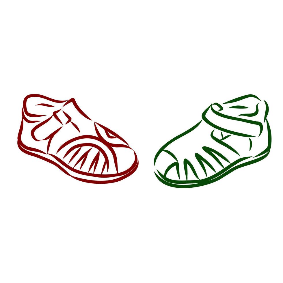 children's shoes vector sketch