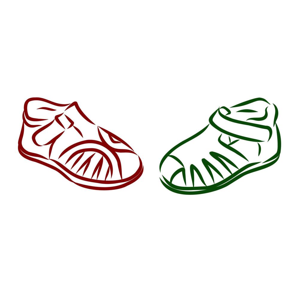 dibujo vectorial de zapatos para niños vector