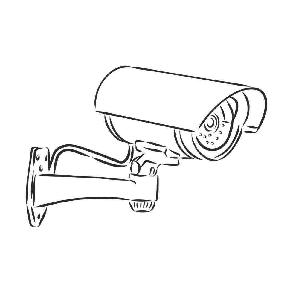 security camera vector sketch