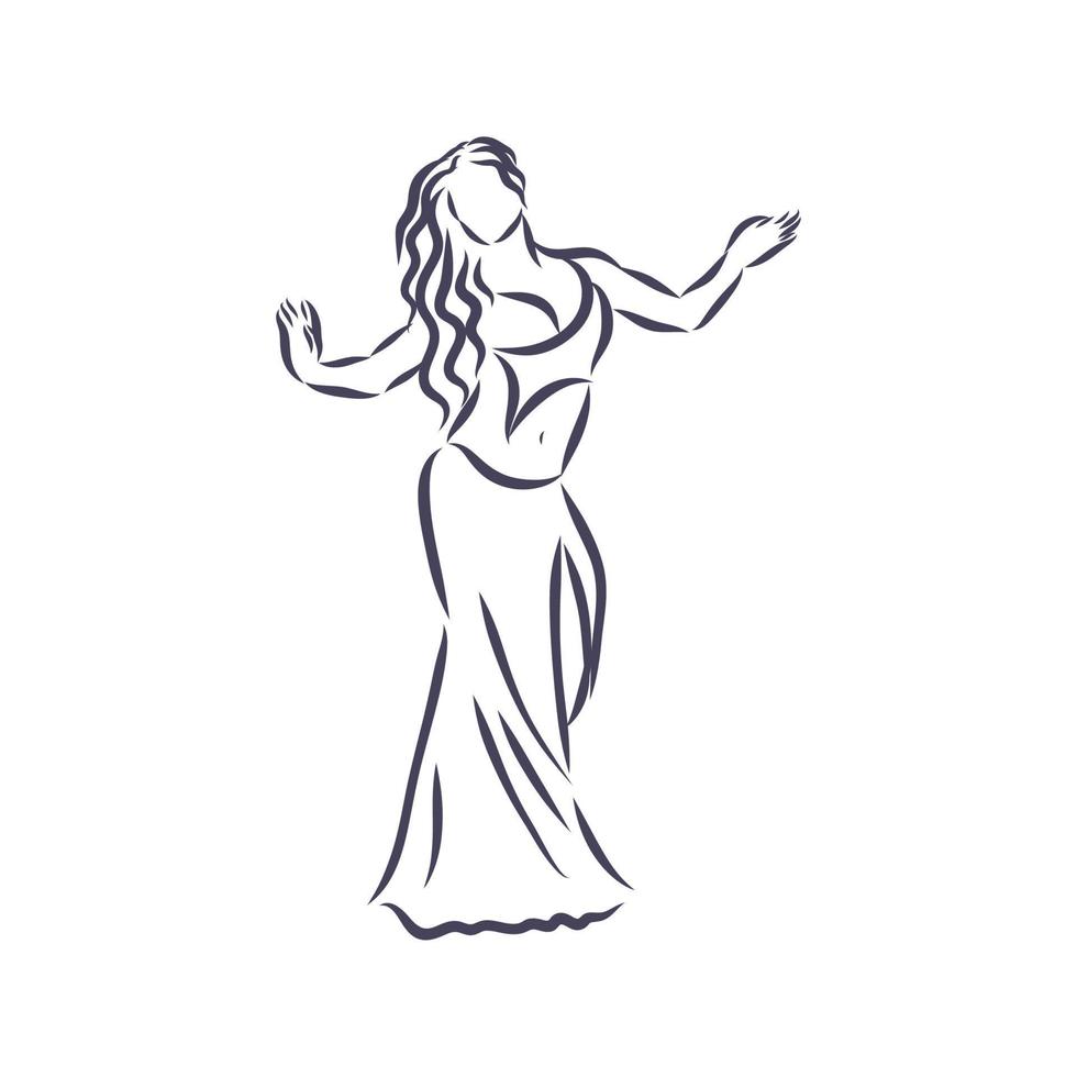 dibujo vectorial de danza del vientre vector