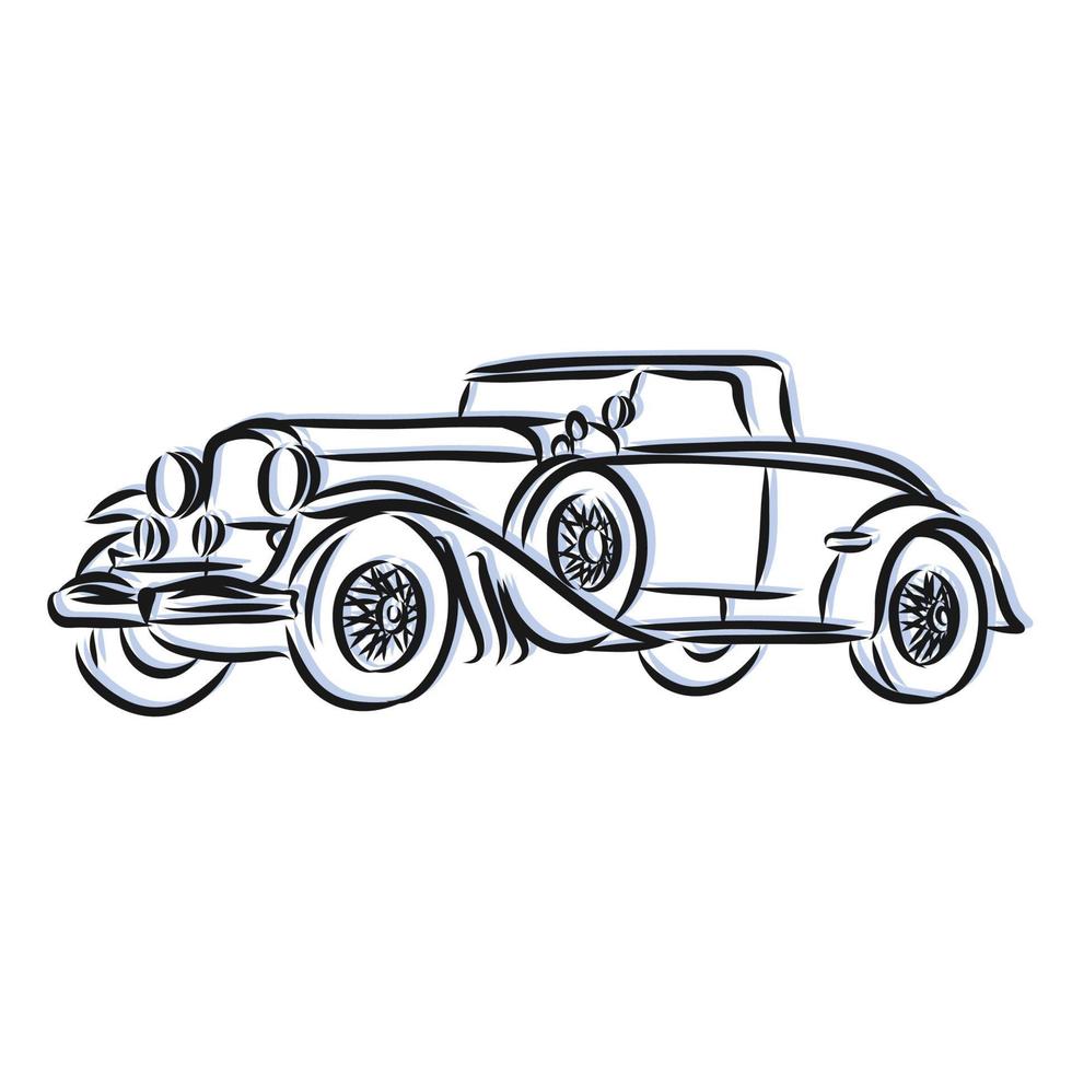 retro car vector sketch