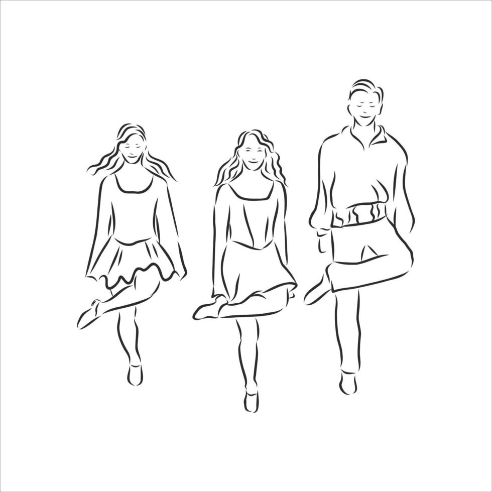 irish dancing vector sketch