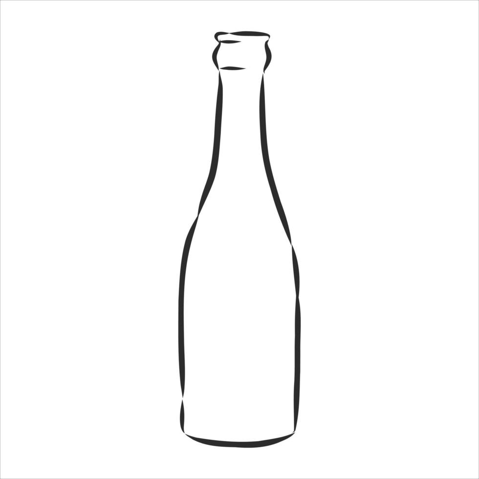 bosquejo del vector de la botella de vidrio