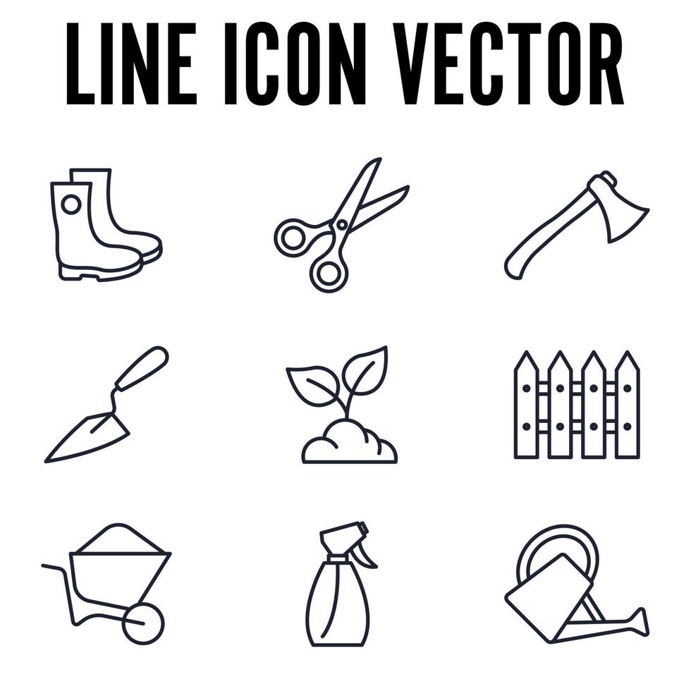 Flower and Gardening set icon symbol template for graphic and web design collection logo vector illustration