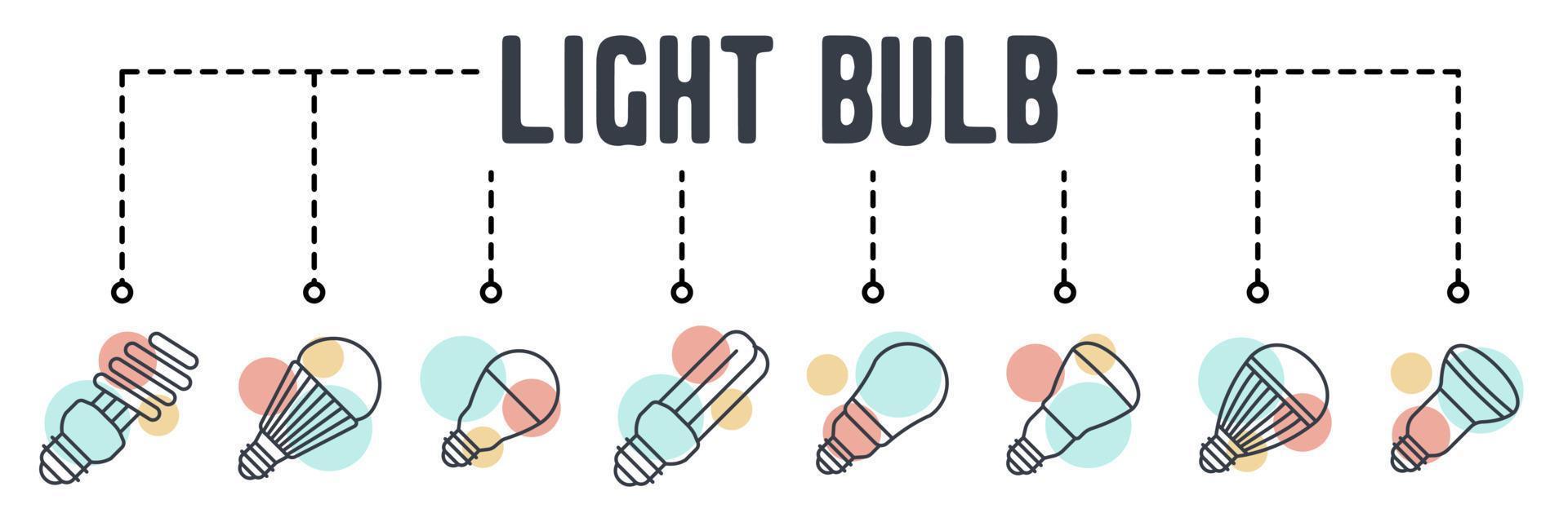 light bulb. led lamp banner web icon vector illustration concept.