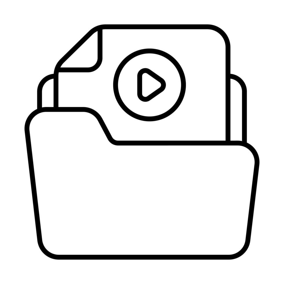 video file Finance Related Vector Line Icon. Editable Stroke Pixel Perfect.