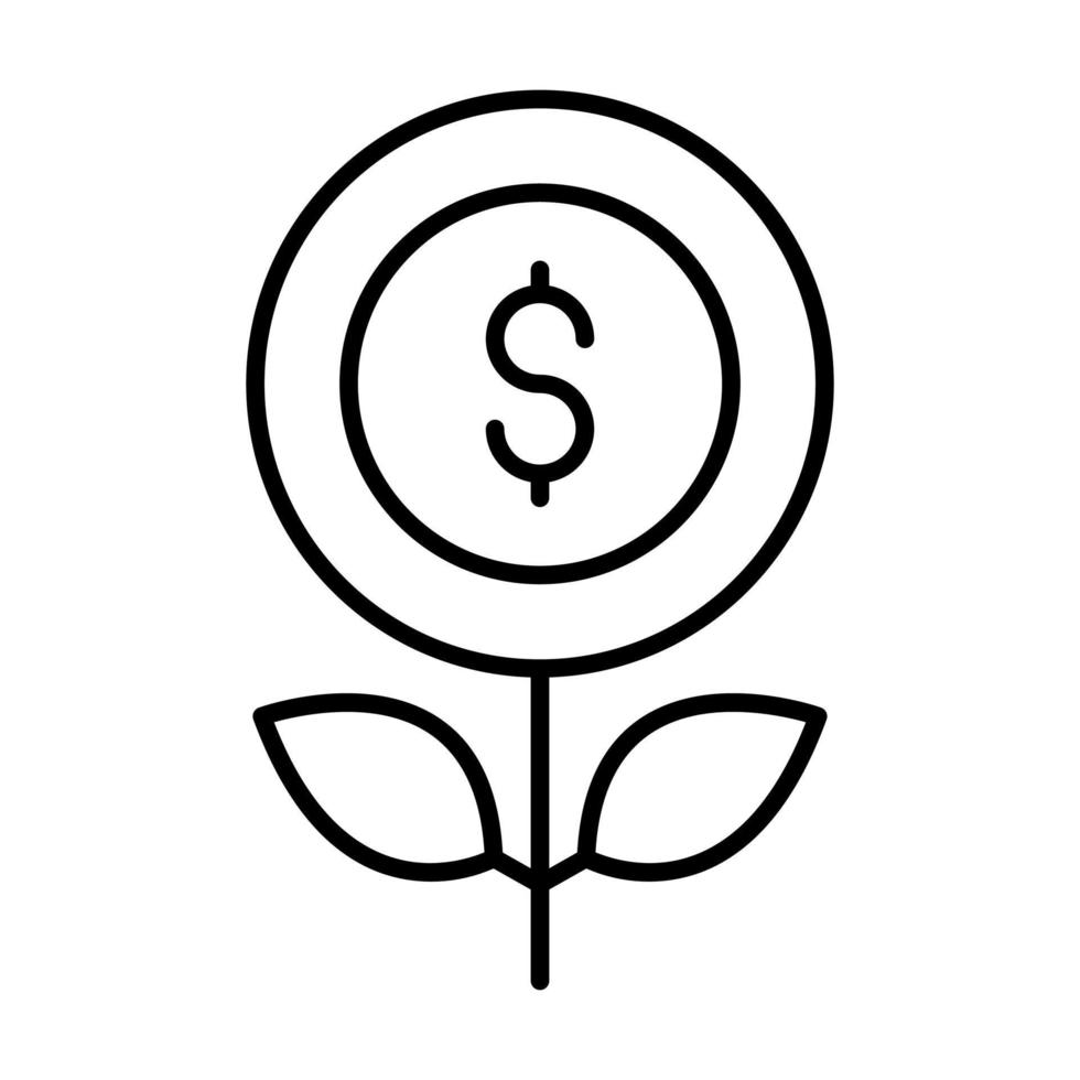 money plant Finance Related Vector Line Icon. Editable Stroke Pixel Perfect.