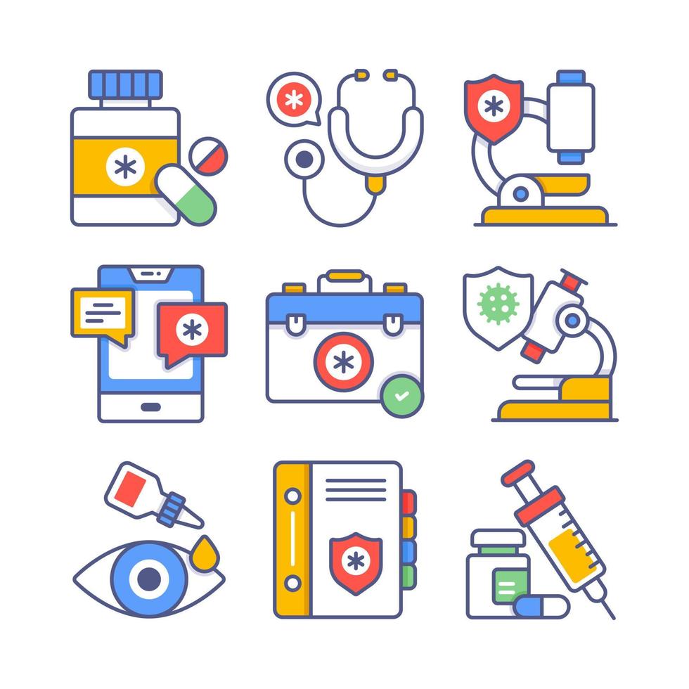 Set of Medical and Healthcare, vector icons. Premium quality symbols.