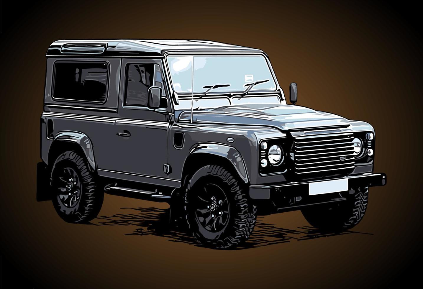 vintage suv car vector