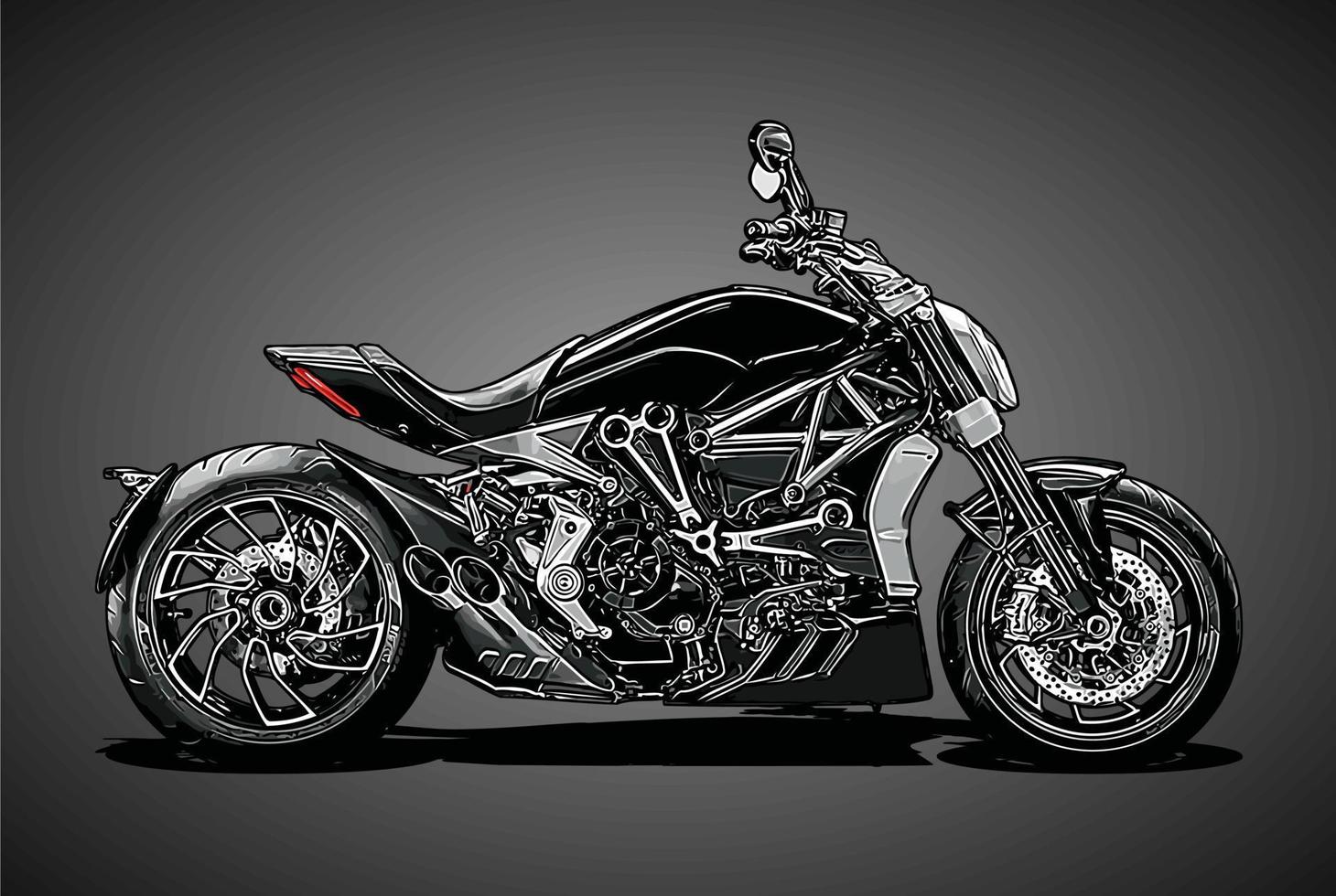 black motorcycle vector template