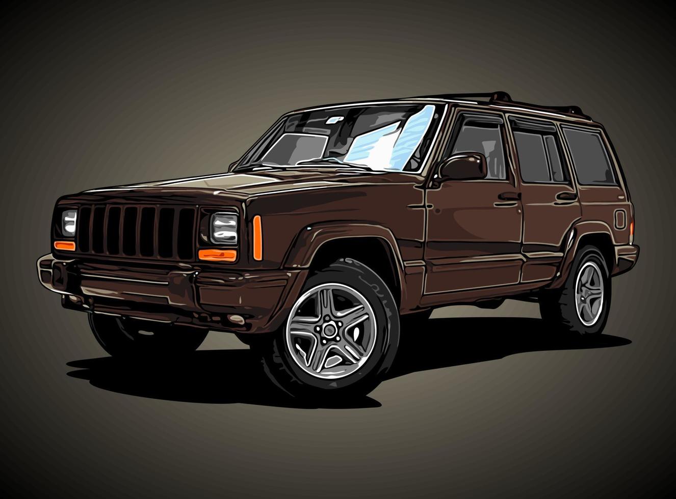 brown suv car vector