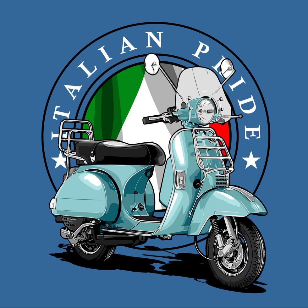 scooter classic and flag vector