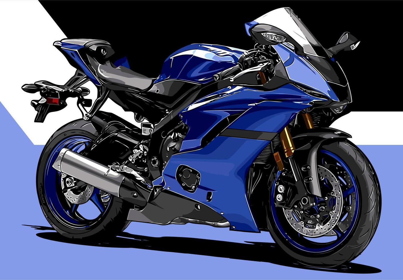 cool blue sportbike vector