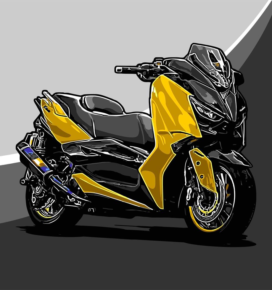 scooter amarillo grande hecho en japon vector