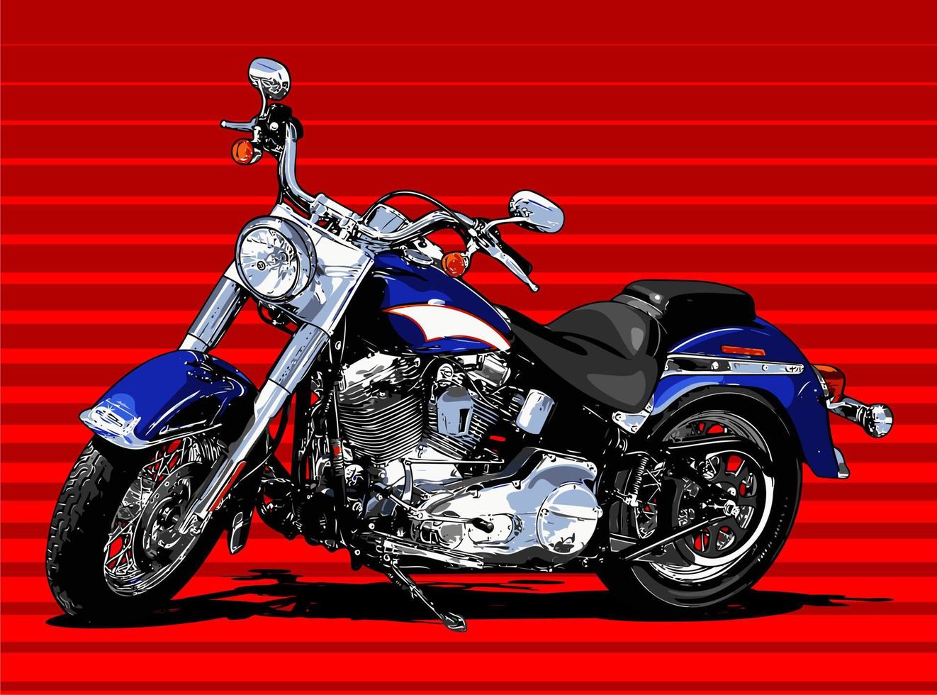 motocicletas de crucero azul vector