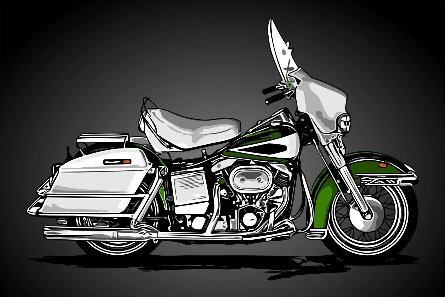 green and white vintage touring vector