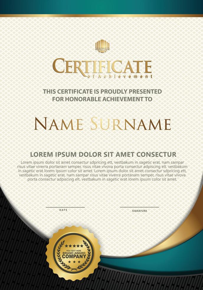 Certificate template with textured background, vector