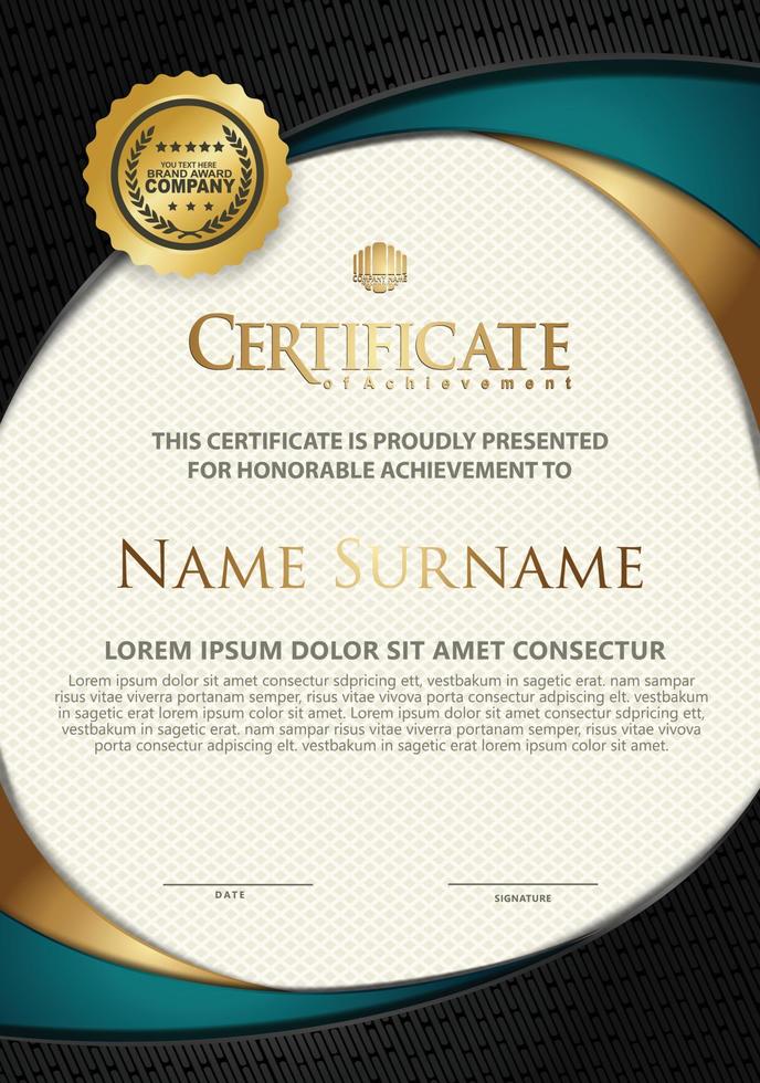 Certificate template with textured background, vector