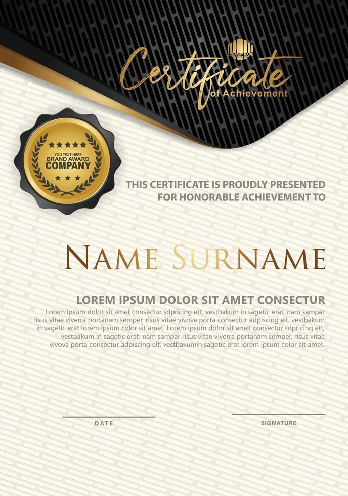 Certificate template with textured background, vector