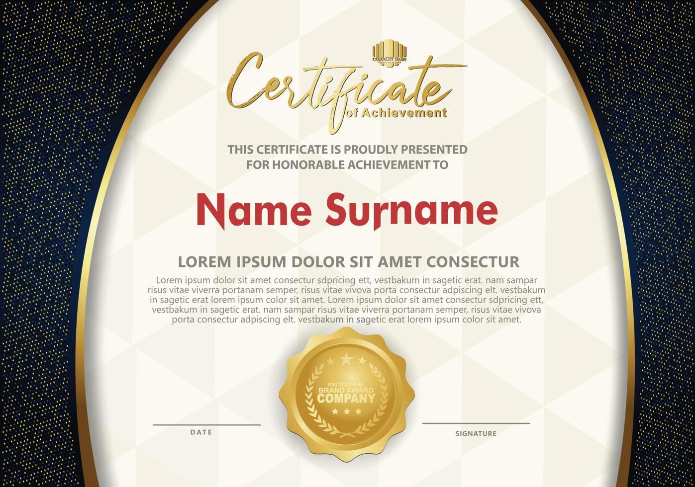 Certificate template with luxury and elegant and of line ornament textured on landscape background, diploma, Vector illustration