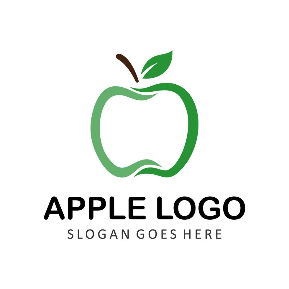 logotipo de manzana verde vector