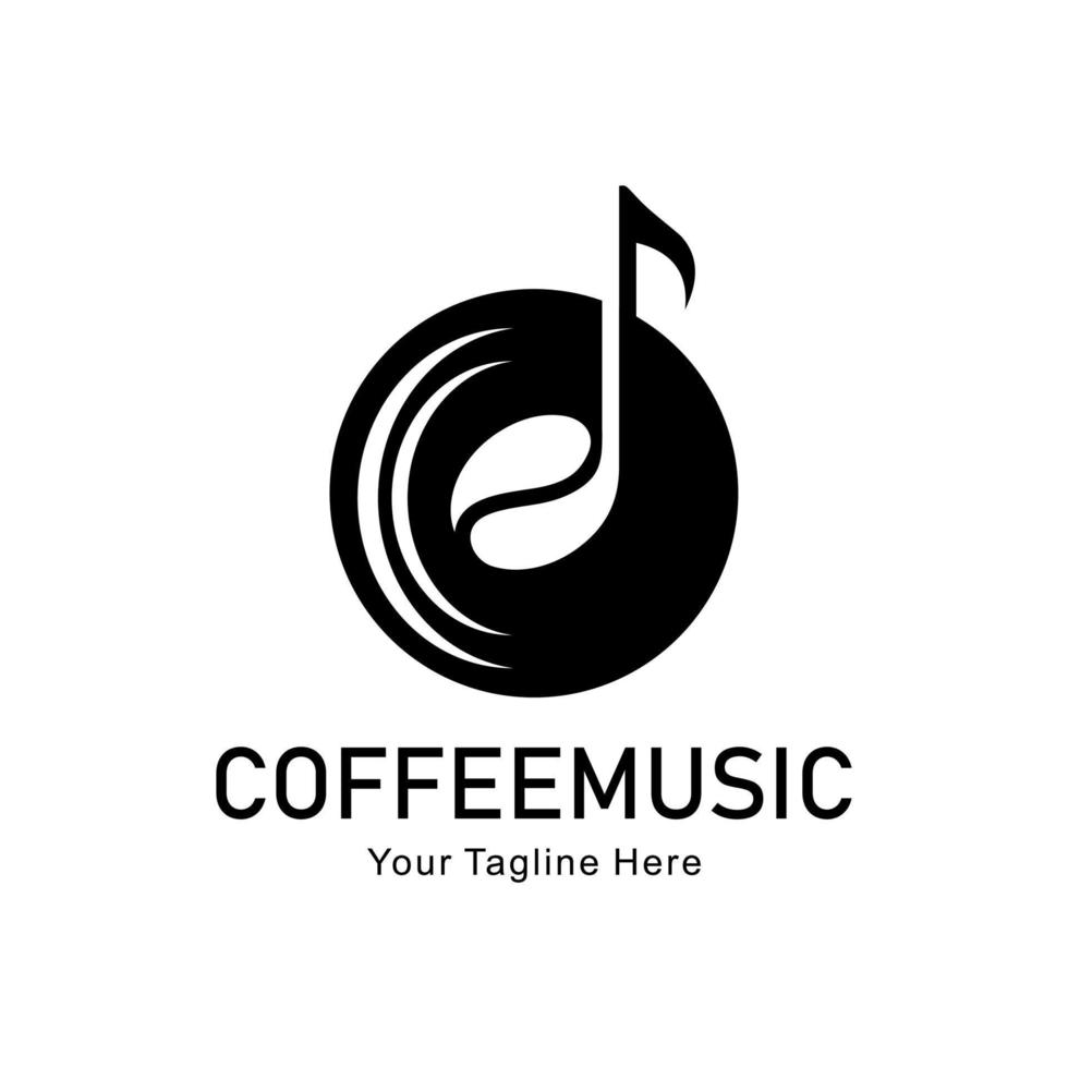logotipo de la música del café vector