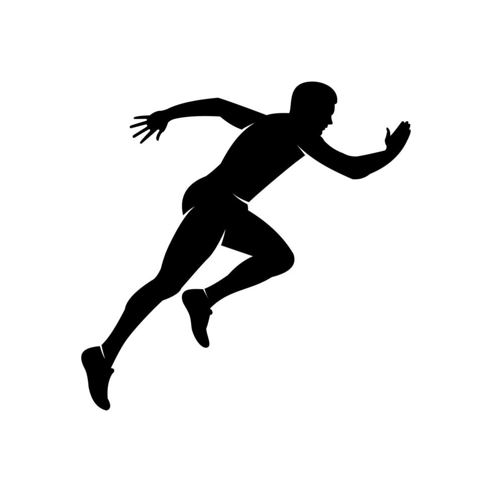 vector de silueta de hombre corriendo