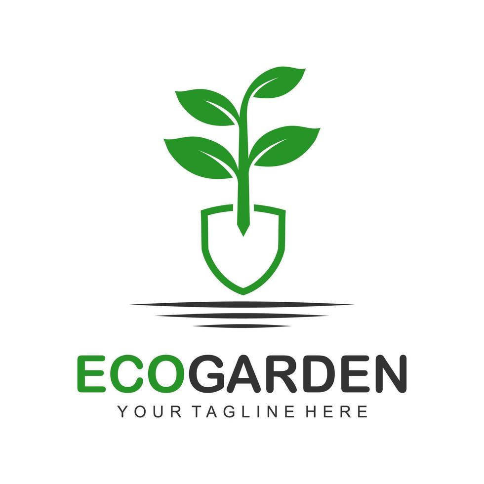 logotipo de jardín ecológico vector