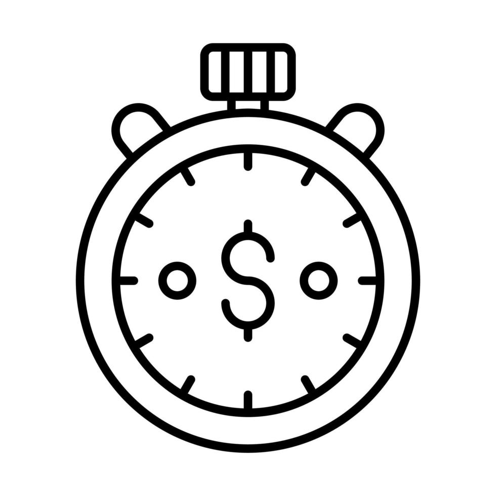 stopwatch Finance Related Vector Line Icon. Editable Stroke Pixel Perfect.