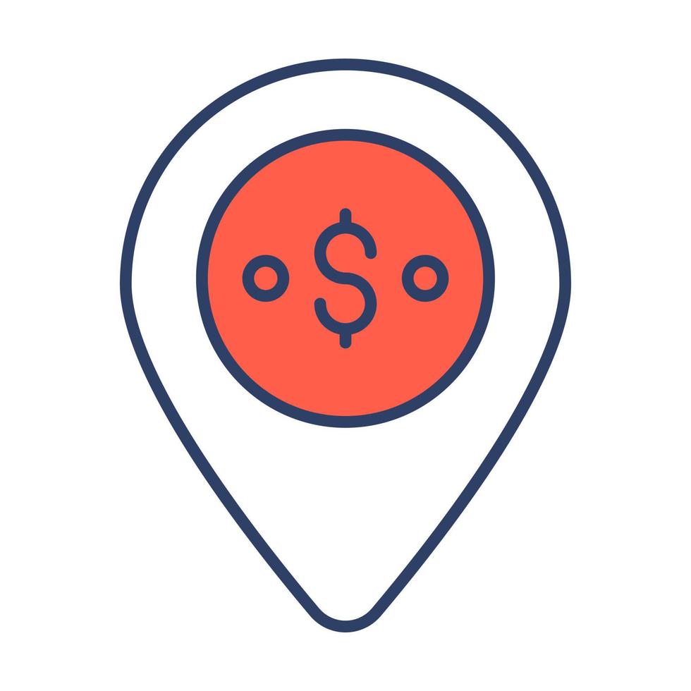 location mark Finance Related Vector Line Icon. Editable Stroke Pixel Perfect.