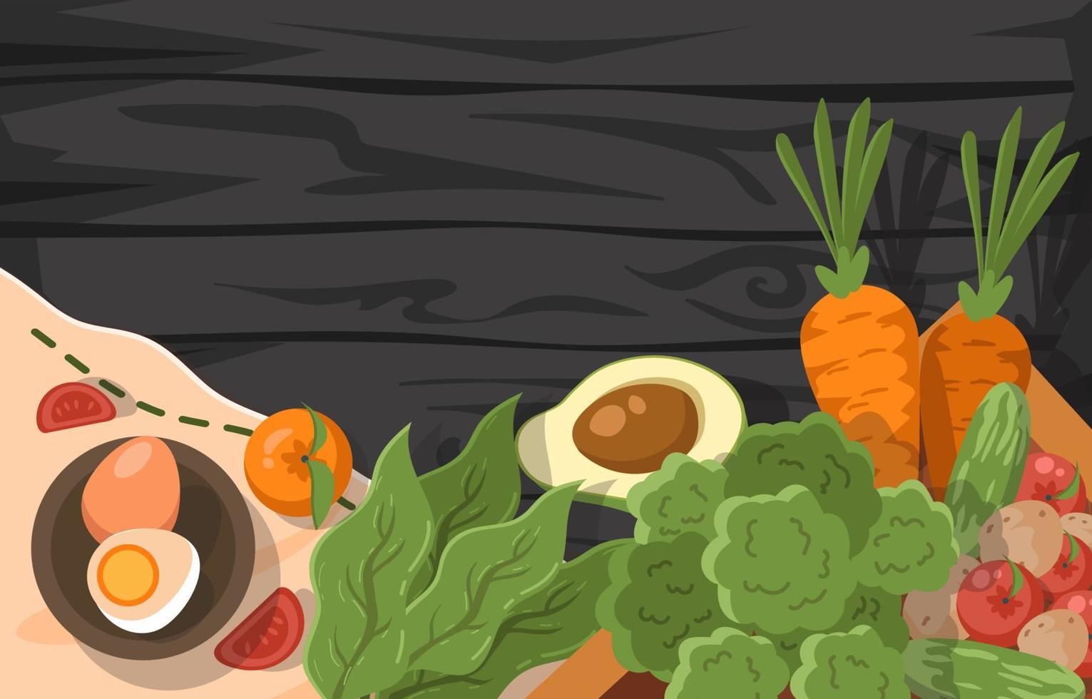 Organic Food on The Table vector