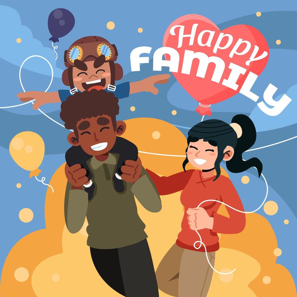 Diversity Happy Family Activities vector