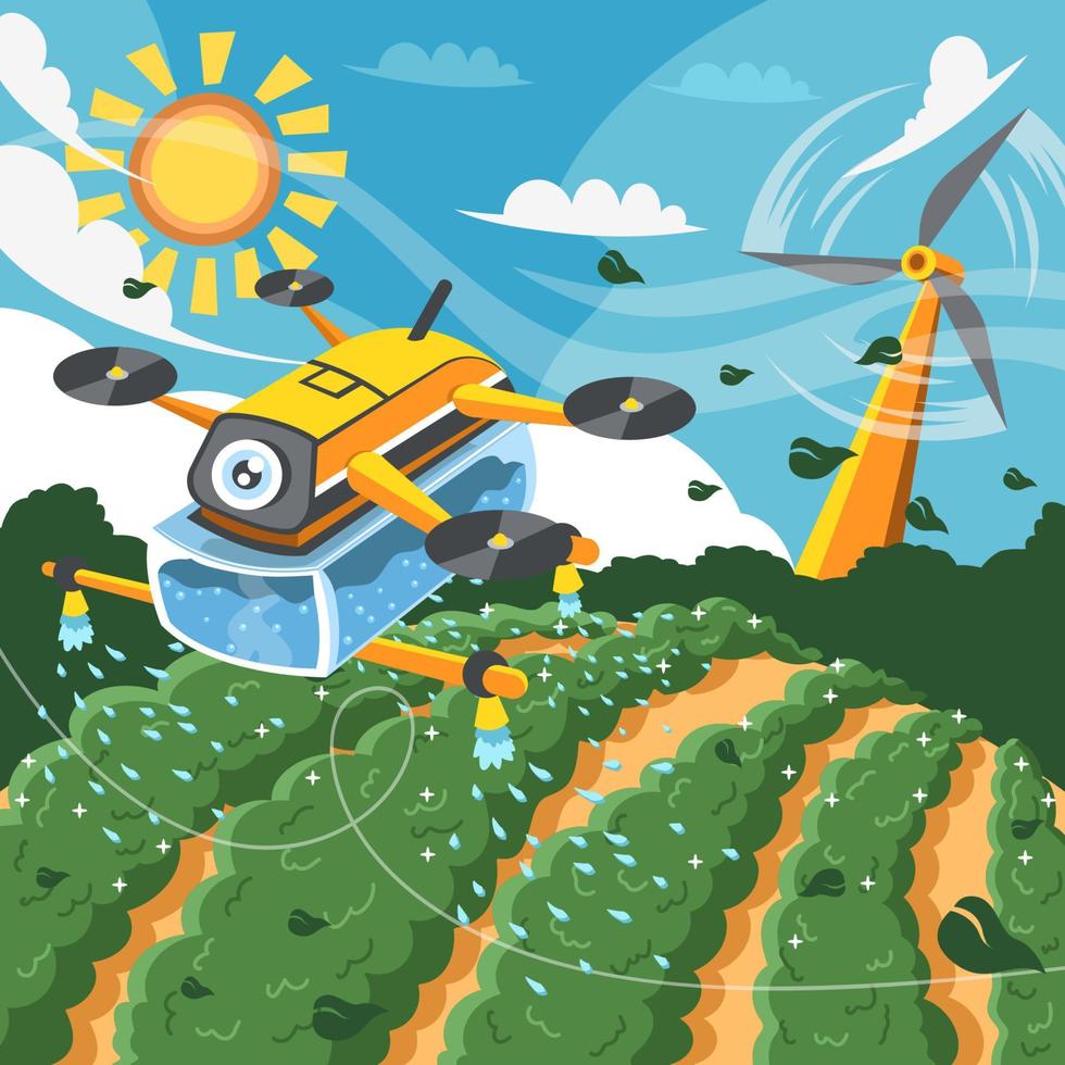 agricultura drone una tecnología de tecnología verde vector