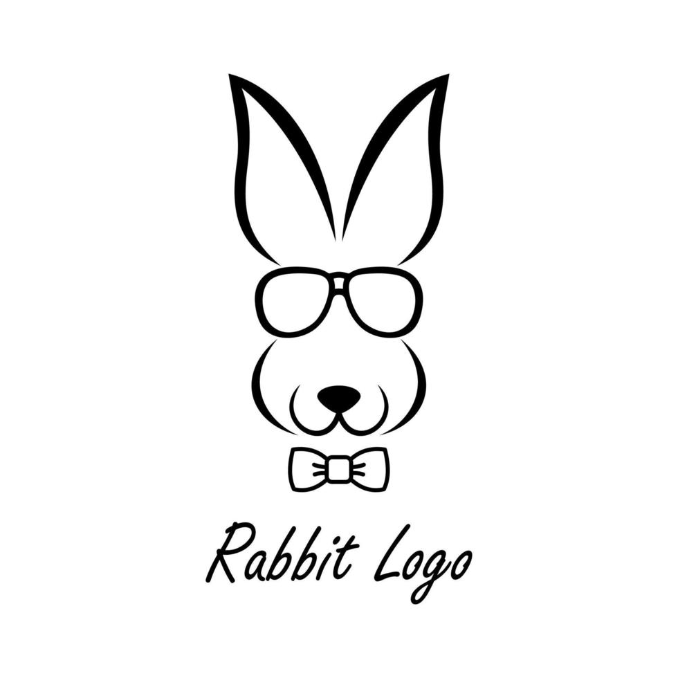 cool rabbit logo vector