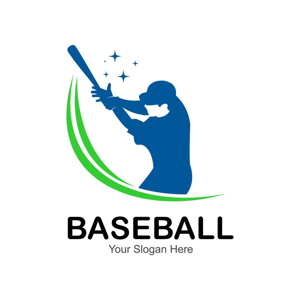 baseball player logo vector