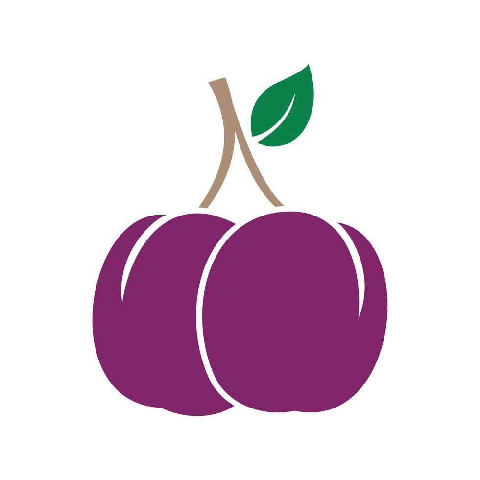 plum fruit icon vector